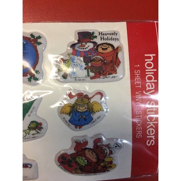 Sherman On The Mount Vinyl Vintage Puffy Stickers 1984 AGC Forget Me Not Holiday - Picture 2 of 6